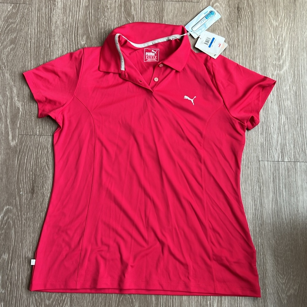 Puma hot pink golf polo